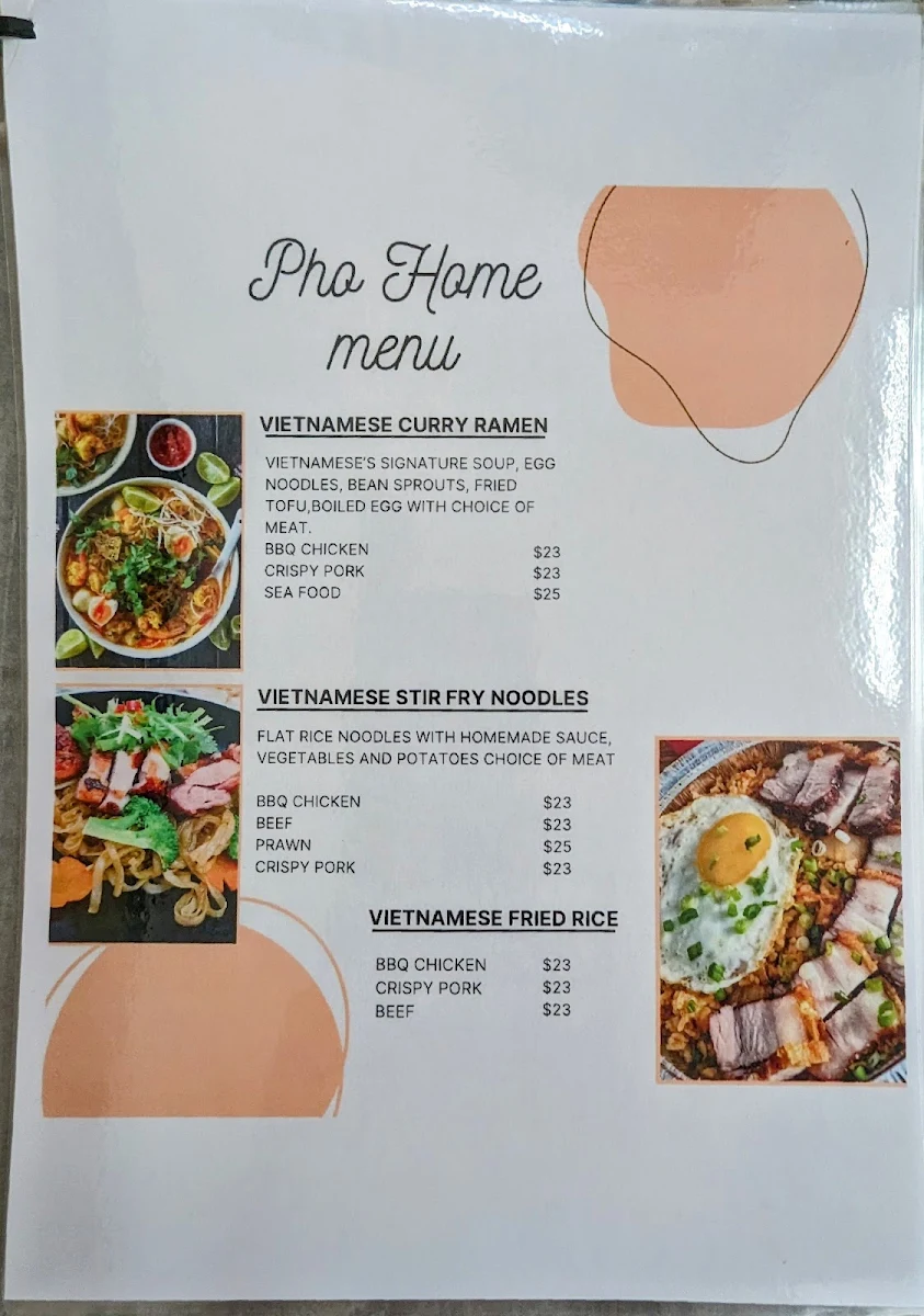 Menu, Pho Home