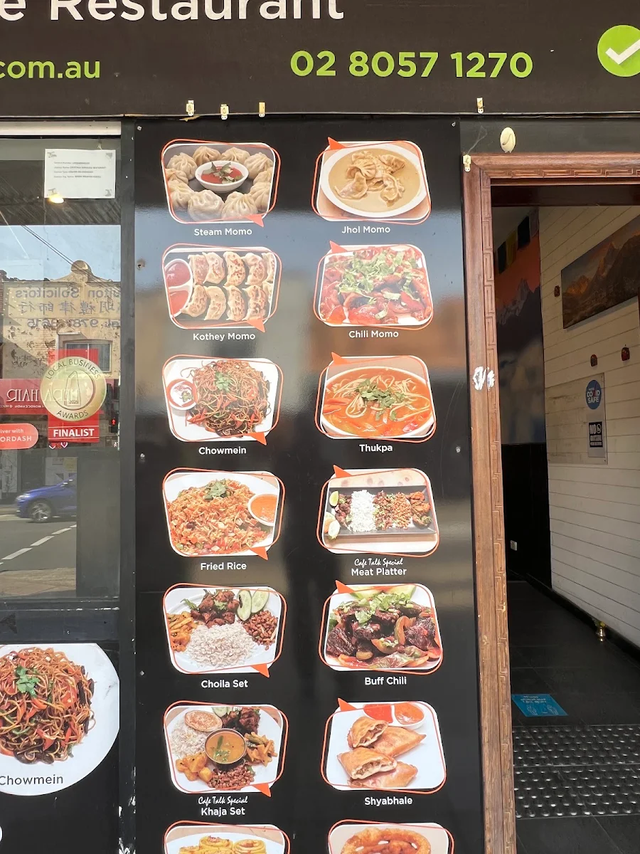 Menu, Cafe Talk Campsie
