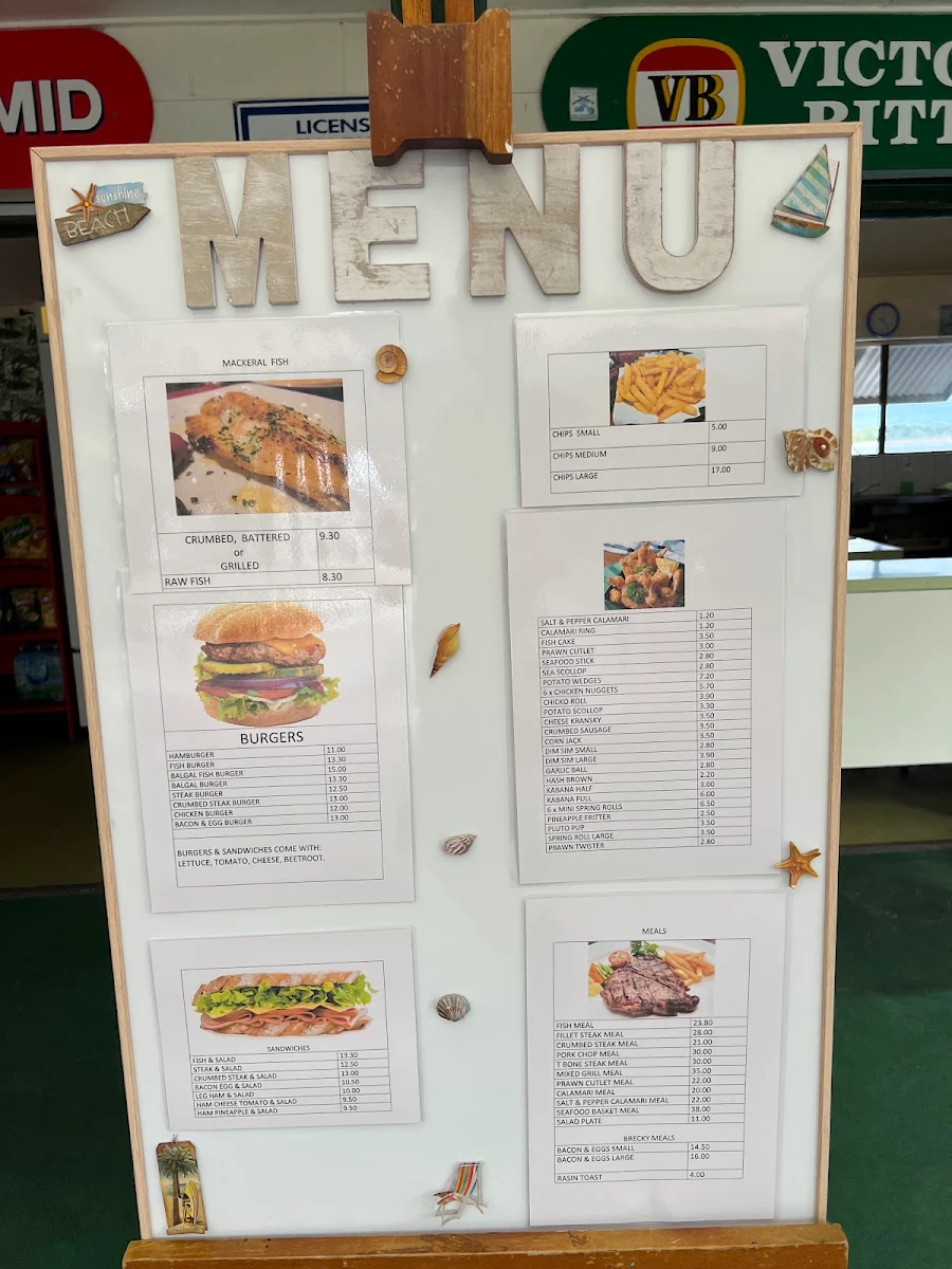 Menu, Fishermans Landing