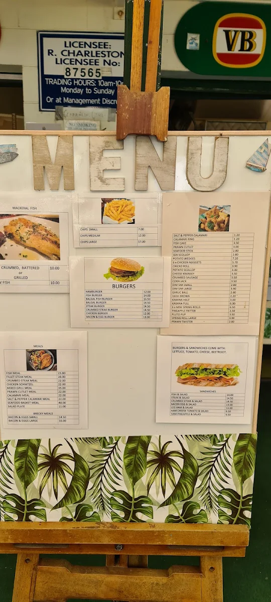 Menu, Fishermans Landing
