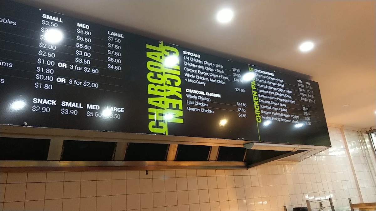 Menu, Sunbury Charcoal Chicken