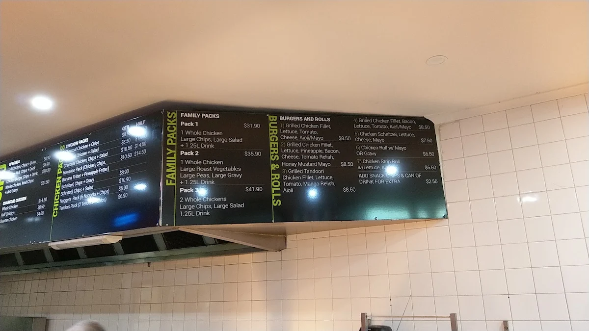 Menu, Sunbury Charcoal Chicken