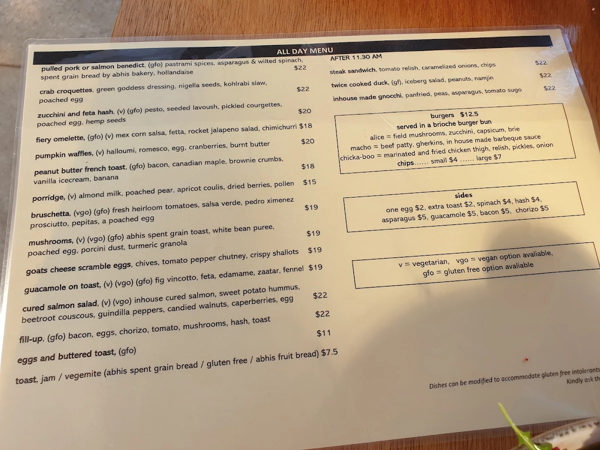 Menu, 9 Seeds