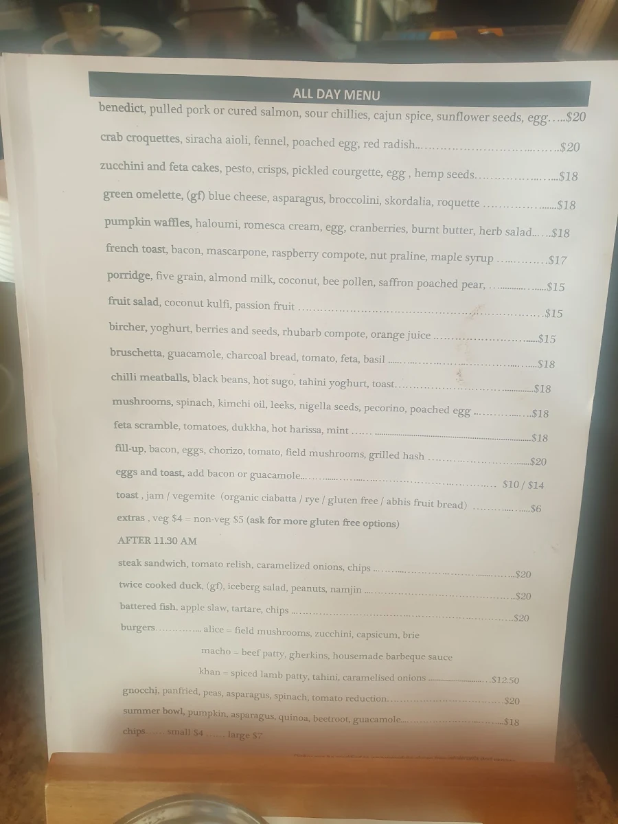 Menu, 9 Seeds