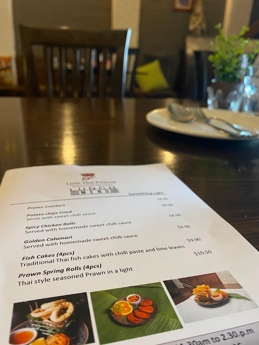 Menu, Little Thai Princess