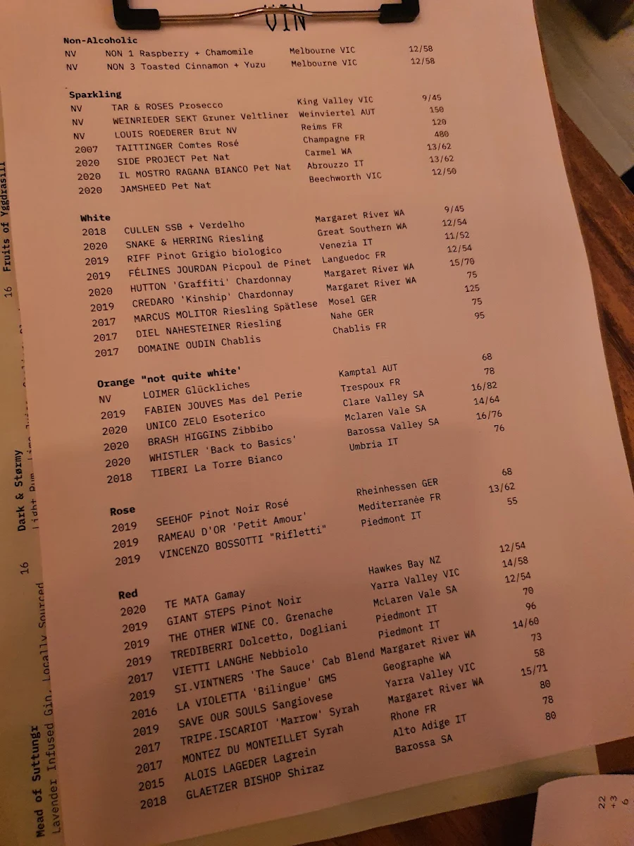 Menu, SKØL