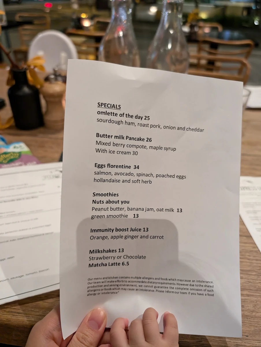 Menu, Spoonbill Restaurant and Bar