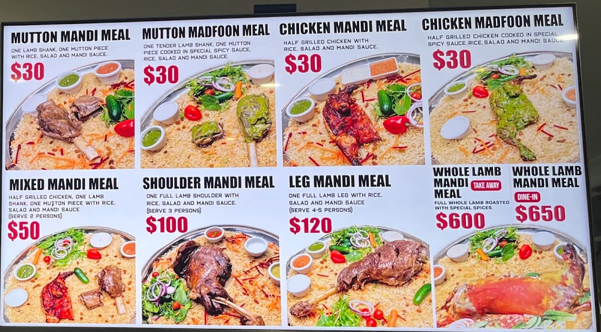 Menu, Mataam Al Mandi Wentworthville