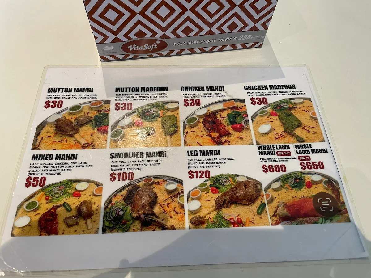 Menu, Mataam Al Mandi Wentworthville