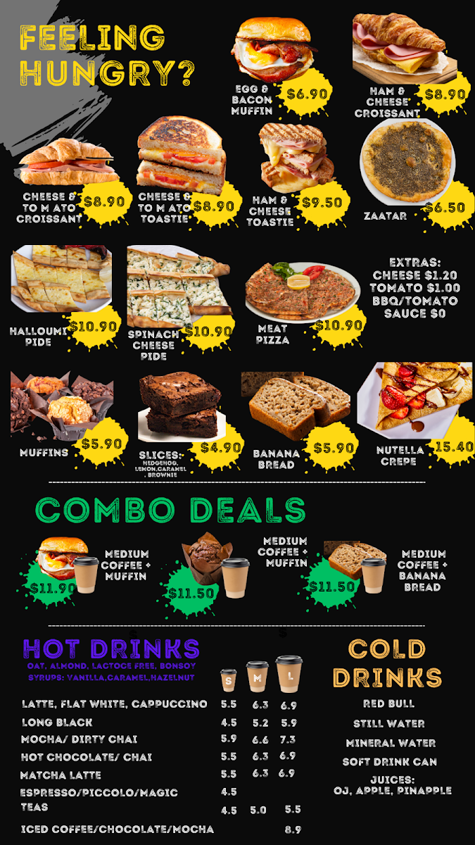 Menu, Genesis Drive Thru Cafe