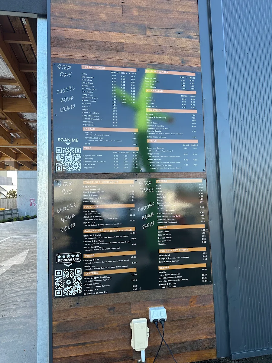 Menu, Genesis Drive Thru Cafe