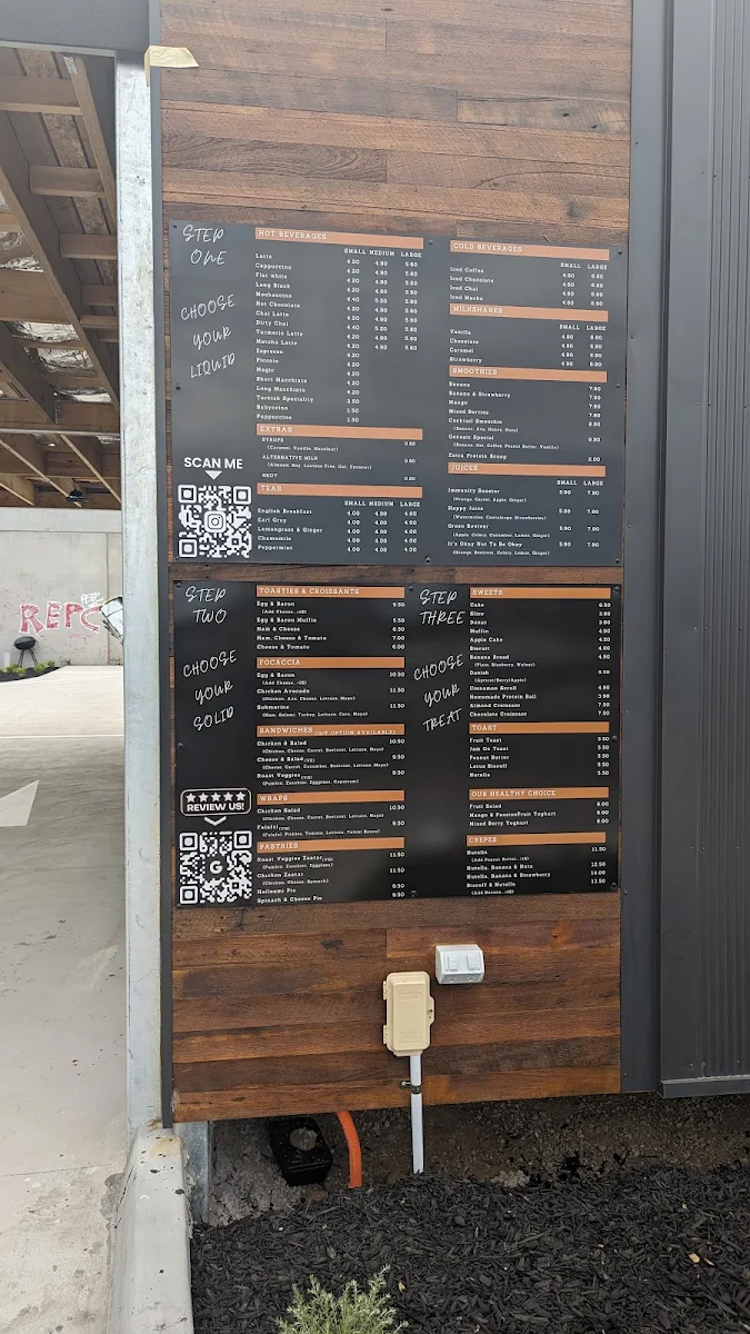 Menu, Genesis Drive Thru Cafe