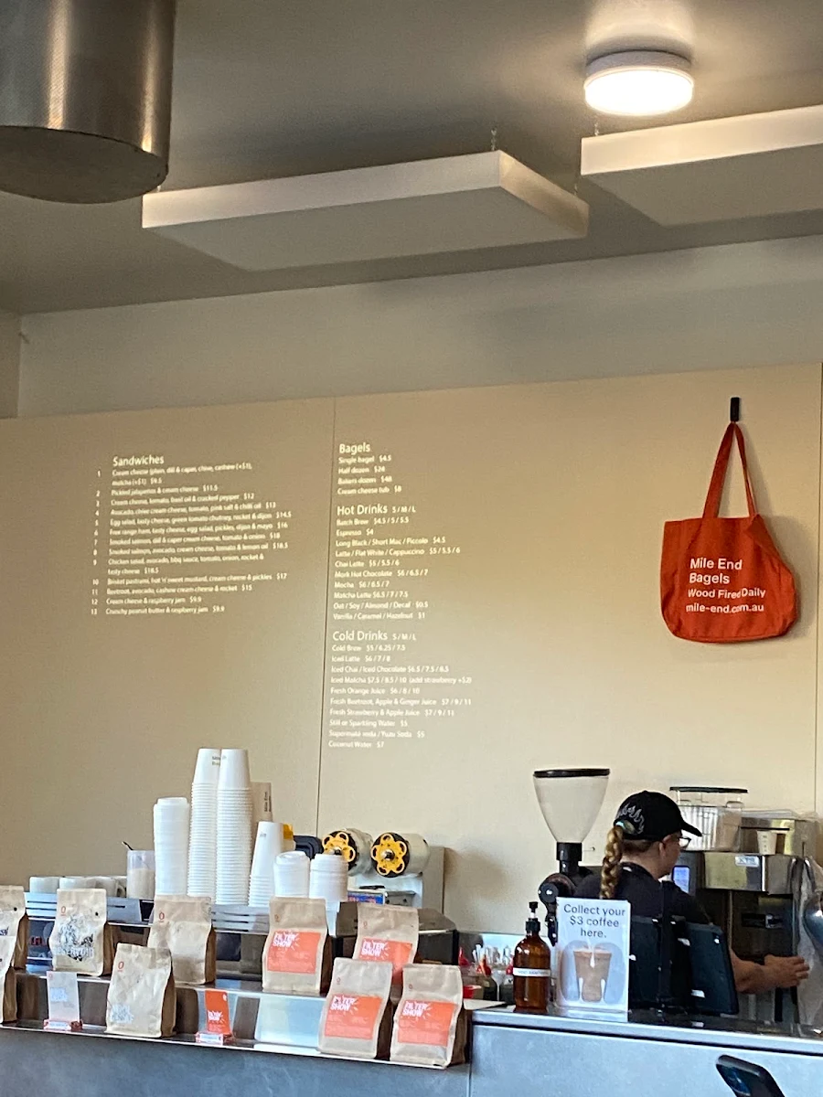 Menu, Mile End Bagels
