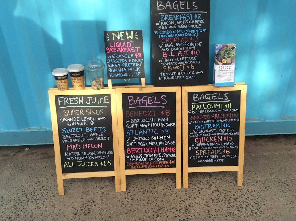 Menu, Tuckshop Drive Thru Coffee