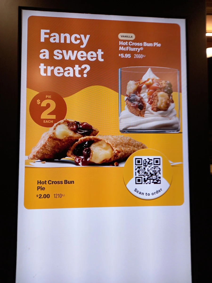 Menu, McDonald's Clifton Hill