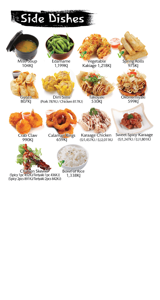 Menu, Wara Sushi