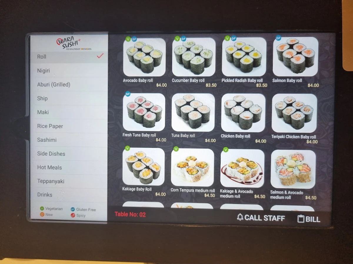 Menu, Wara Sushi
