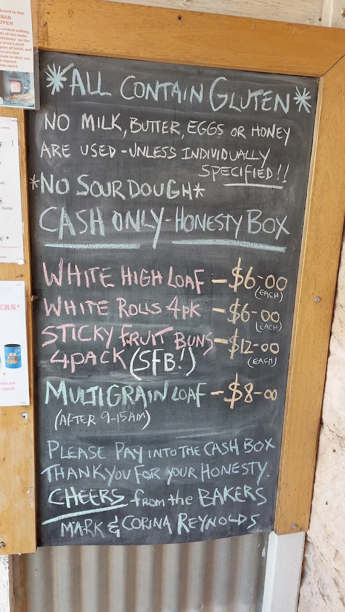 Menu, Colton Bakehouse