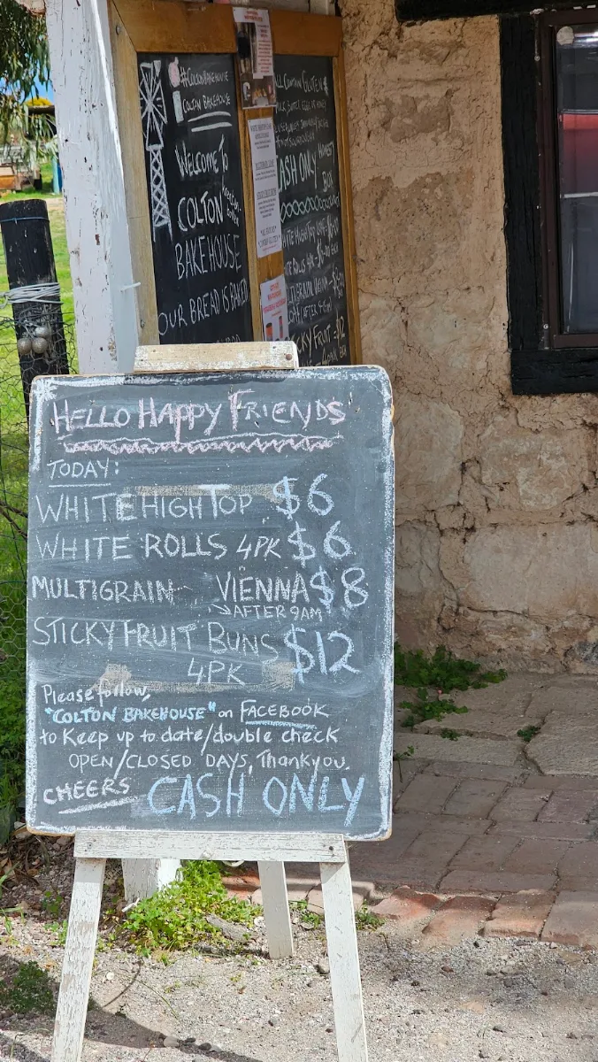 Menu, Colton Bakehouse