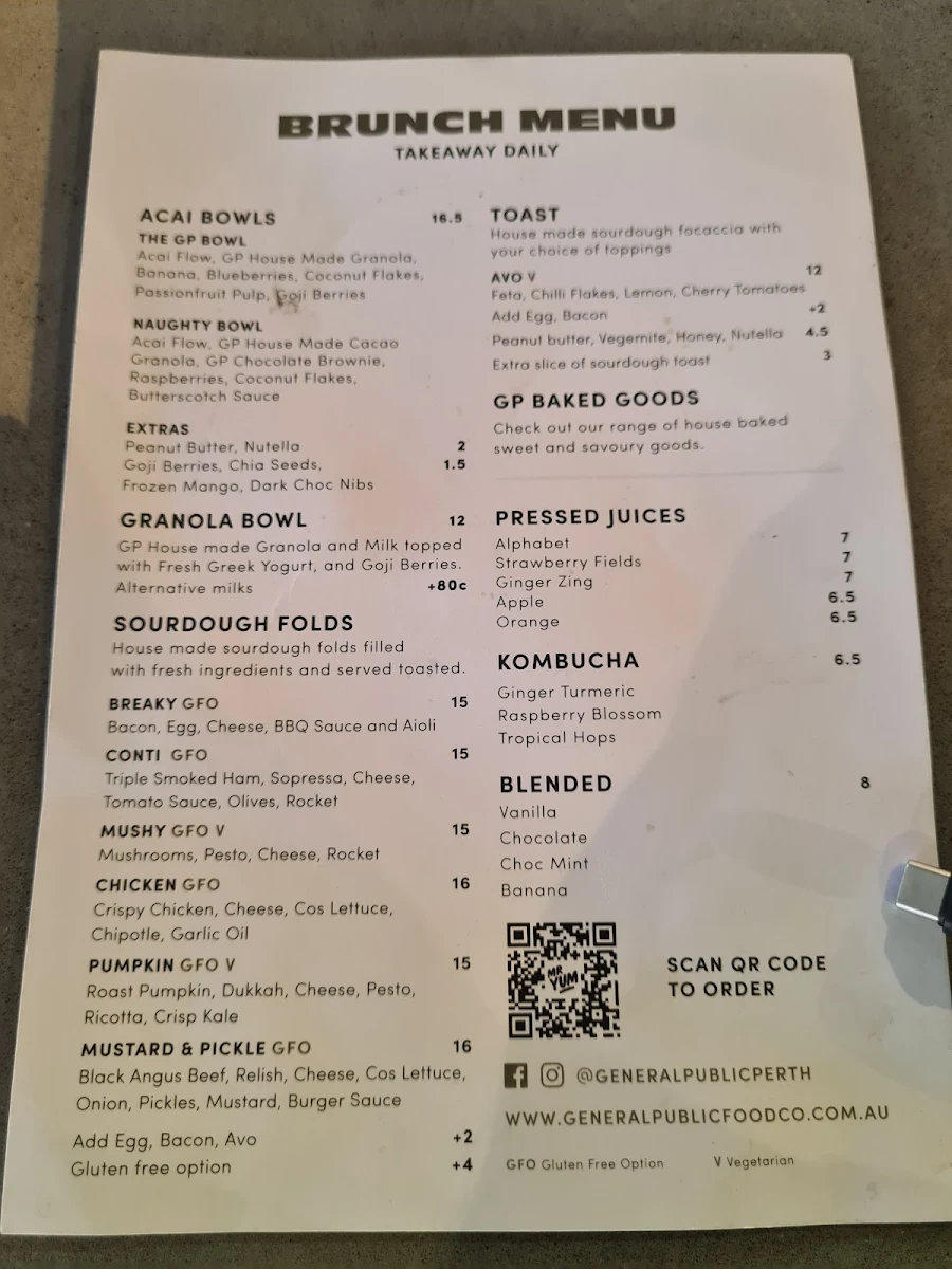 Menu, Inglewood Public