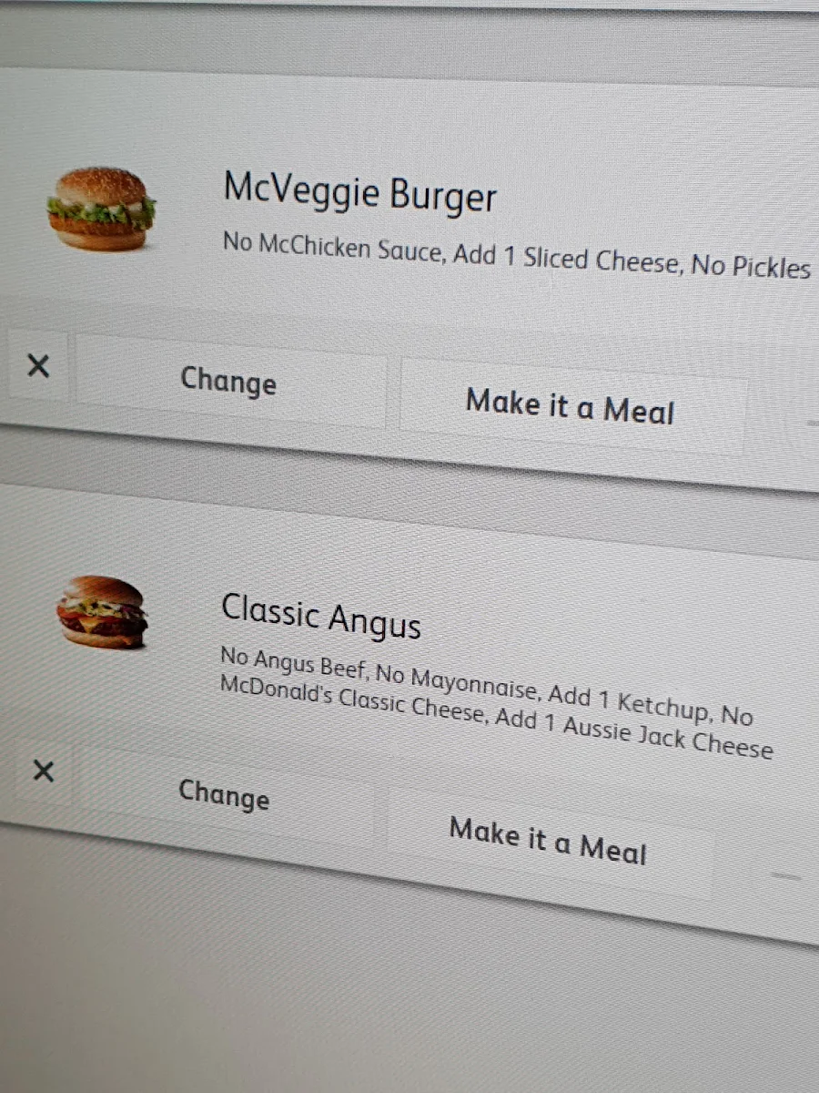 Menu, McDonald's West Terrace