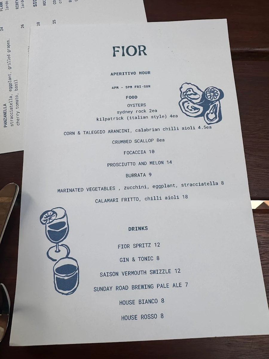 Menu, Fior