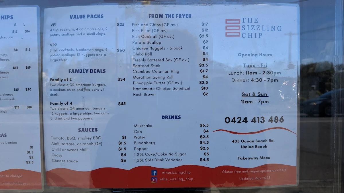 Menu, The Sizzling Chip