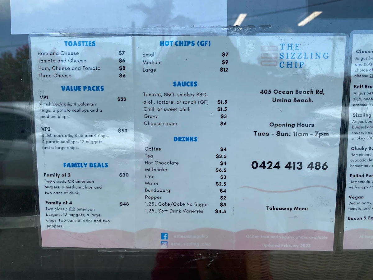 Menu, The Sizzling Chip