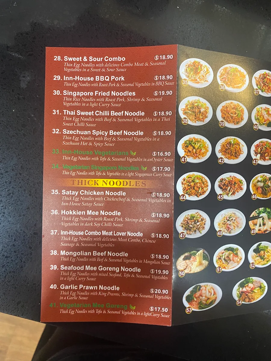 Menu, InnUrWok
