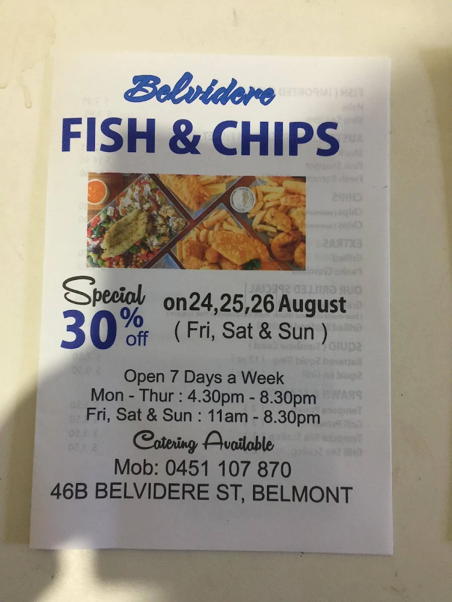 Menu, All Season Seafood