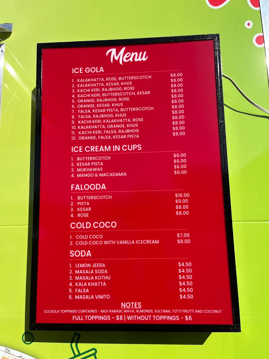 Menu, Tasty Toppings