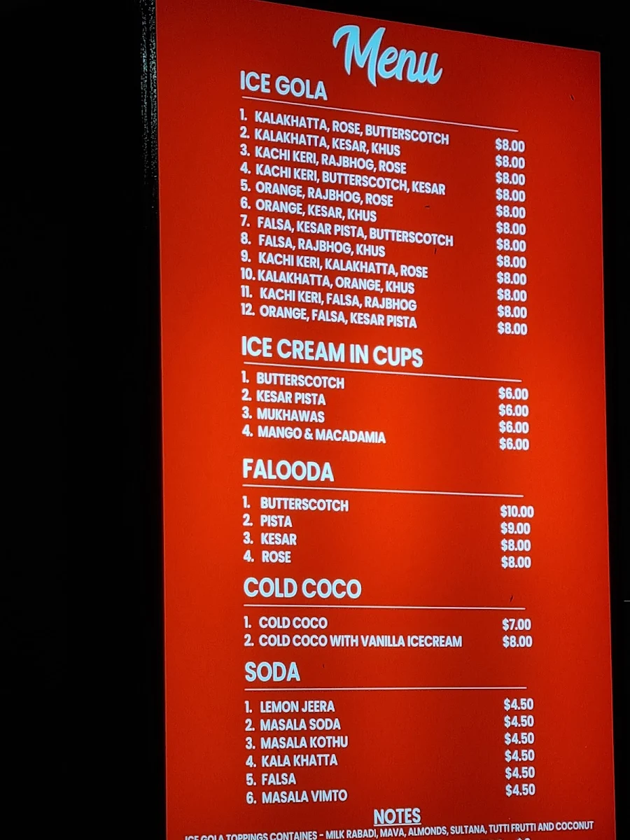 Menu, Tasty Toppings