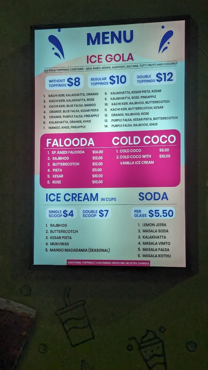 Menu, Tasty Toppings