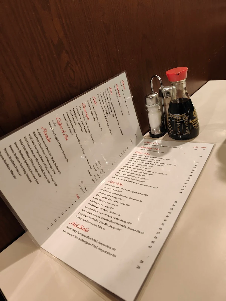 Menu, Loc Sing Restaurant