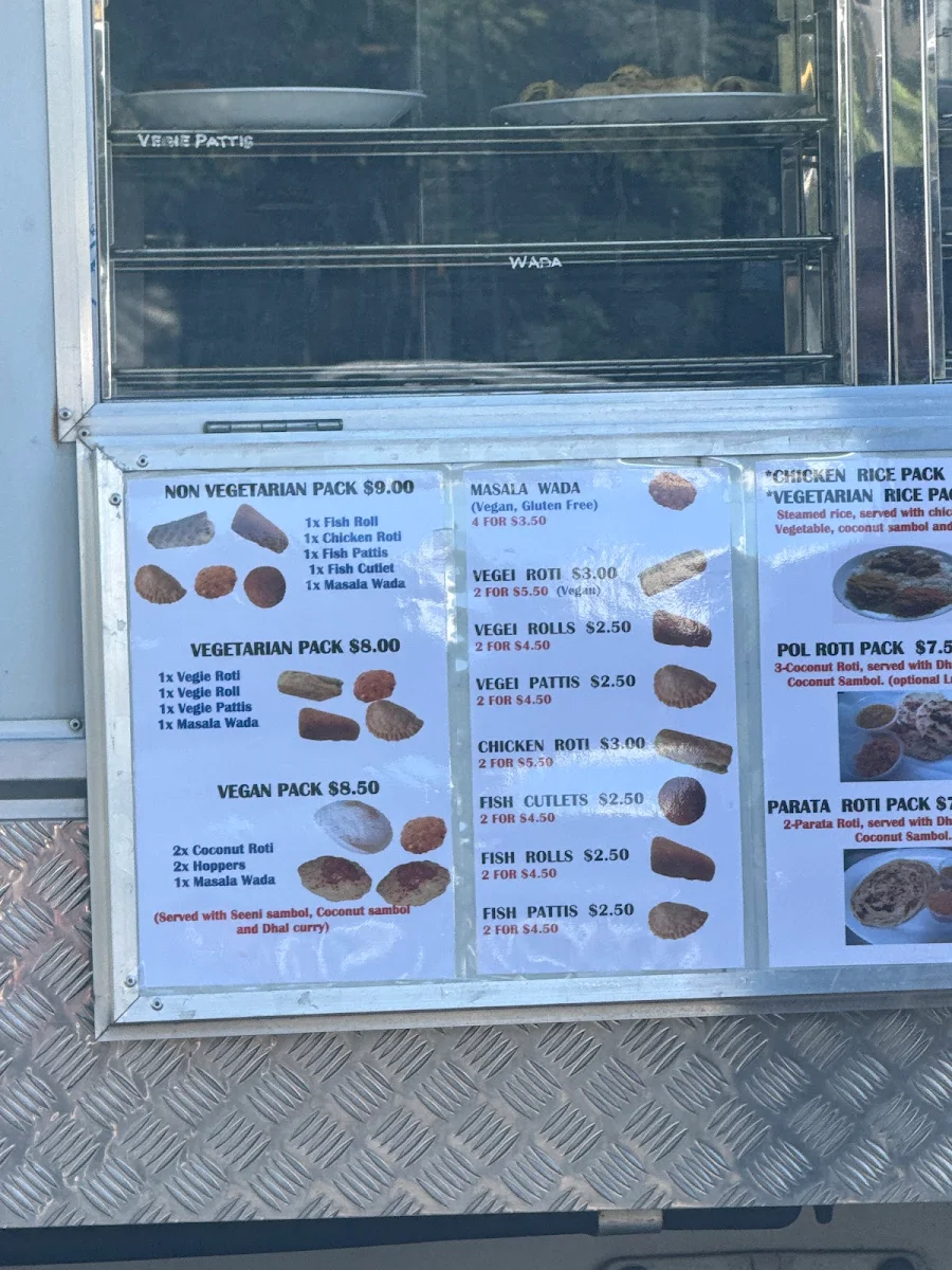 Menu, R&R Taste of Sri Lanka