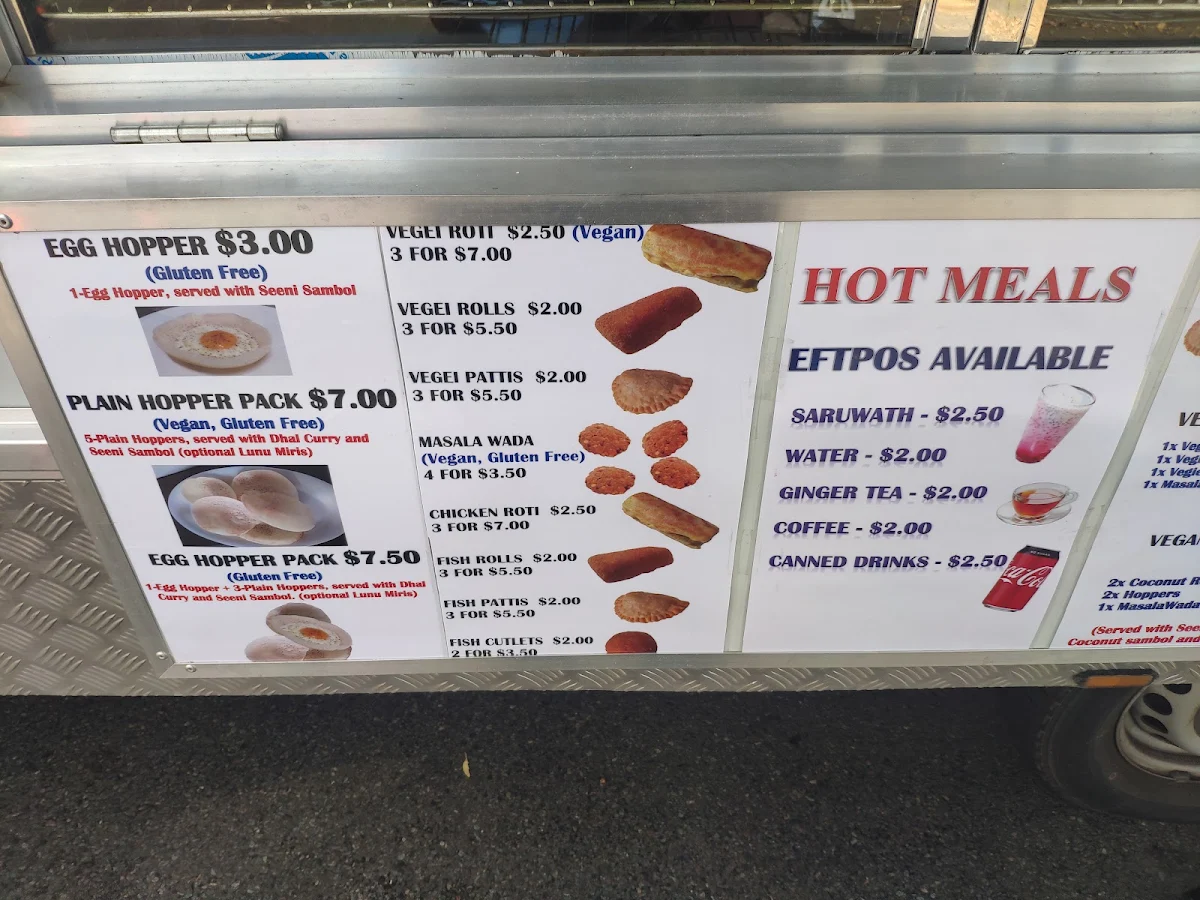 Menu, R&R Taste of Sri Lanka