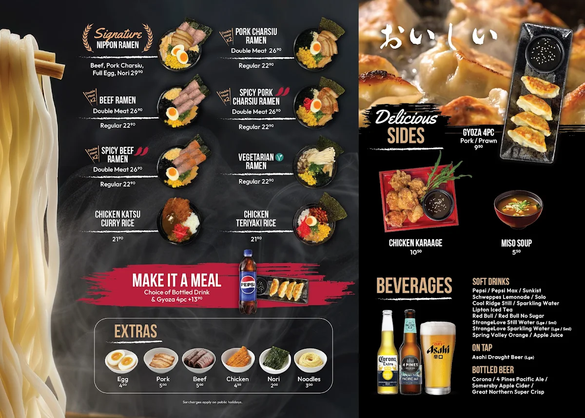 Menu, Nippon Ramen