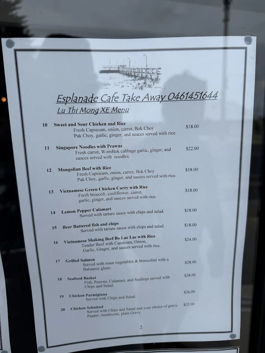 Menu, Lu Thi Mong Xe's Vietnamese Restaurant