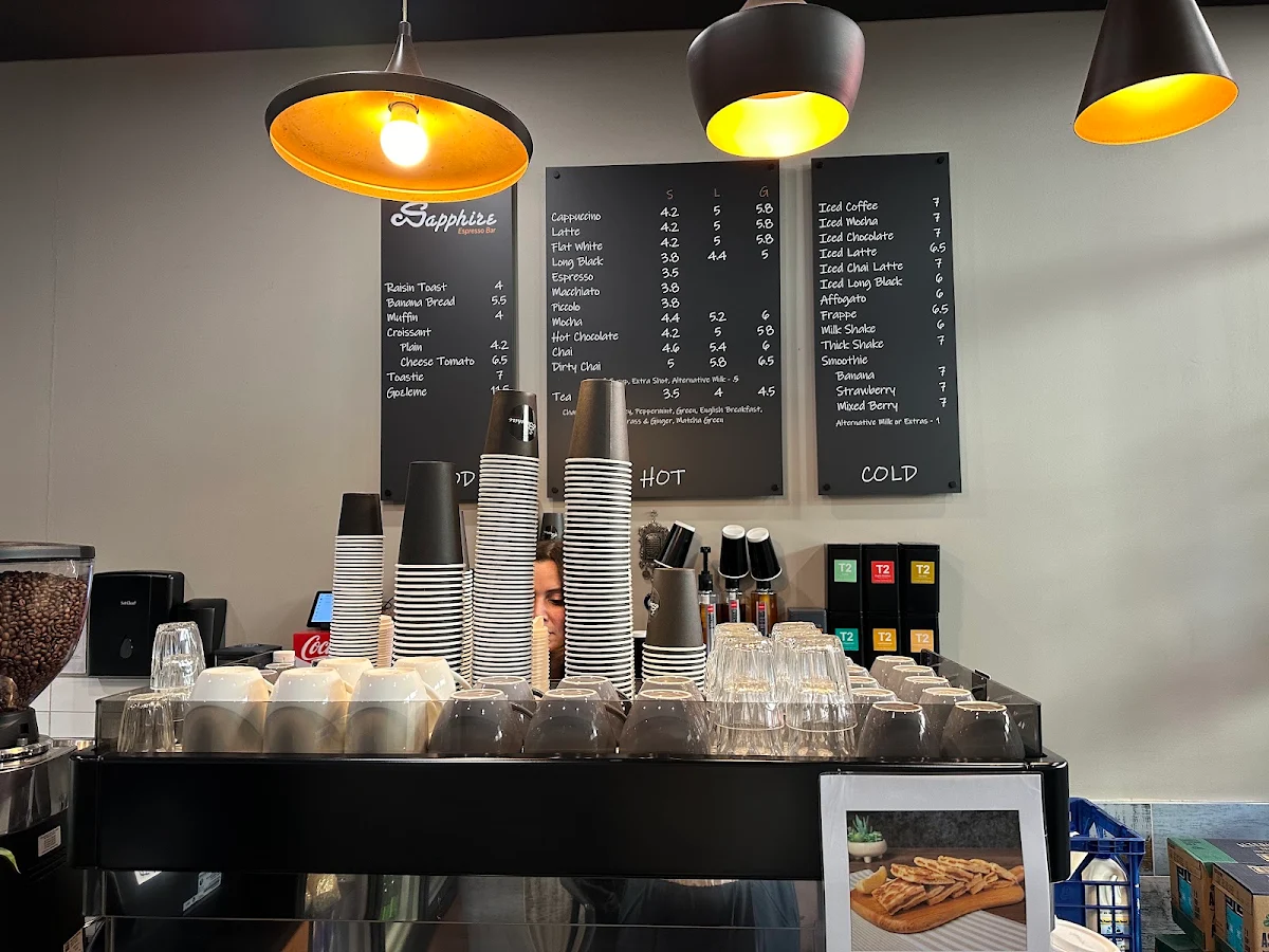 Menu, Sapphire Espresso Bar Berala