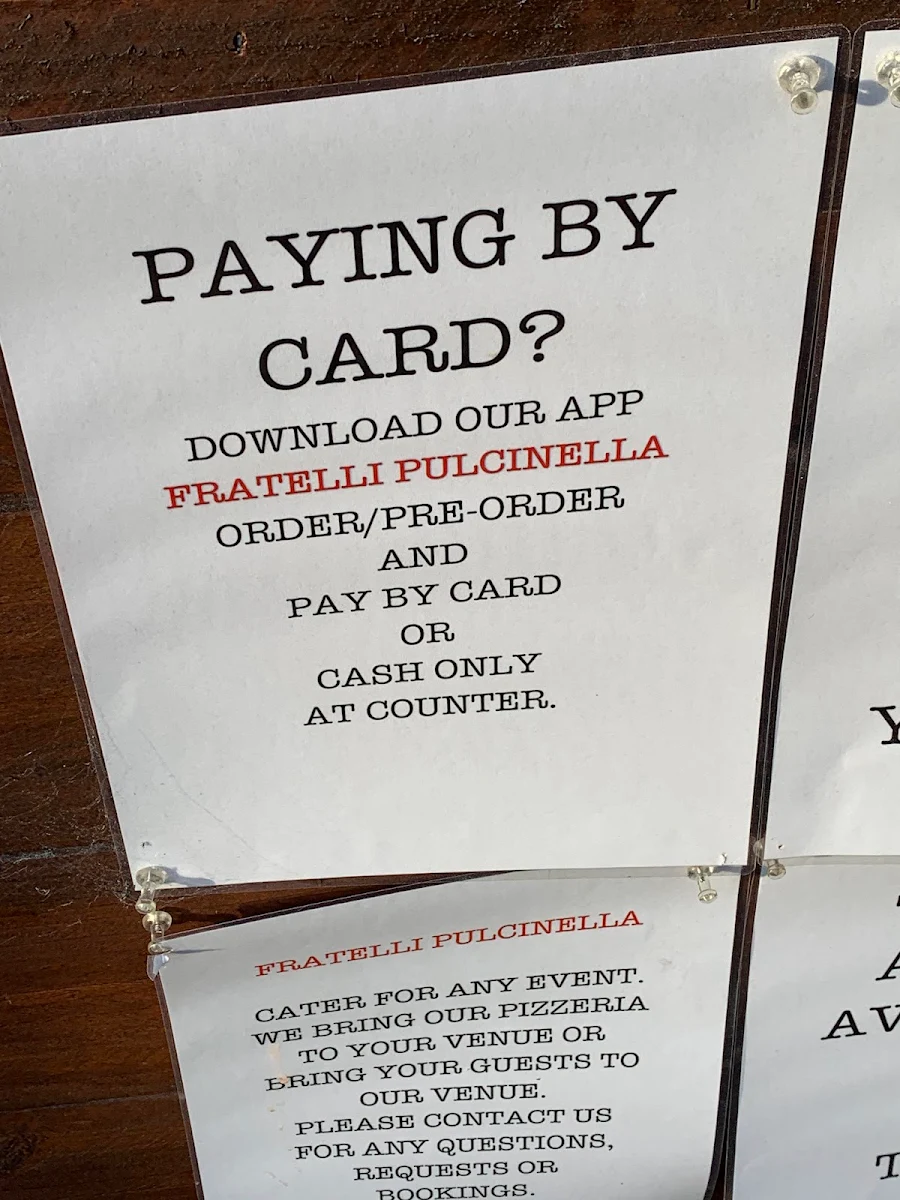 Menu, Fratelli Pulcinella Parramatta