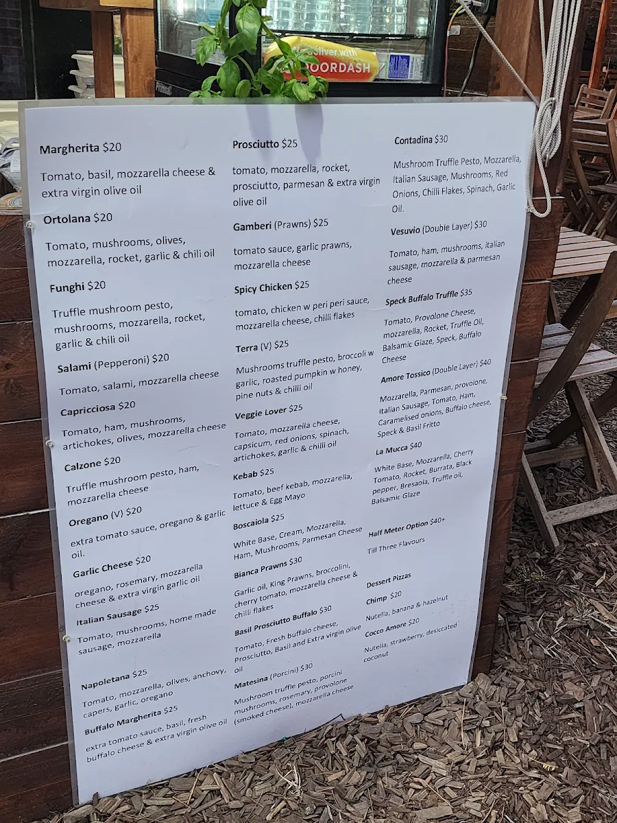 Menu, Fratelli Pulcinella Parramatta