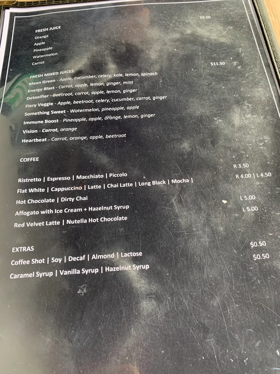 Menu, The Hungry Spoon Cafe Oatley