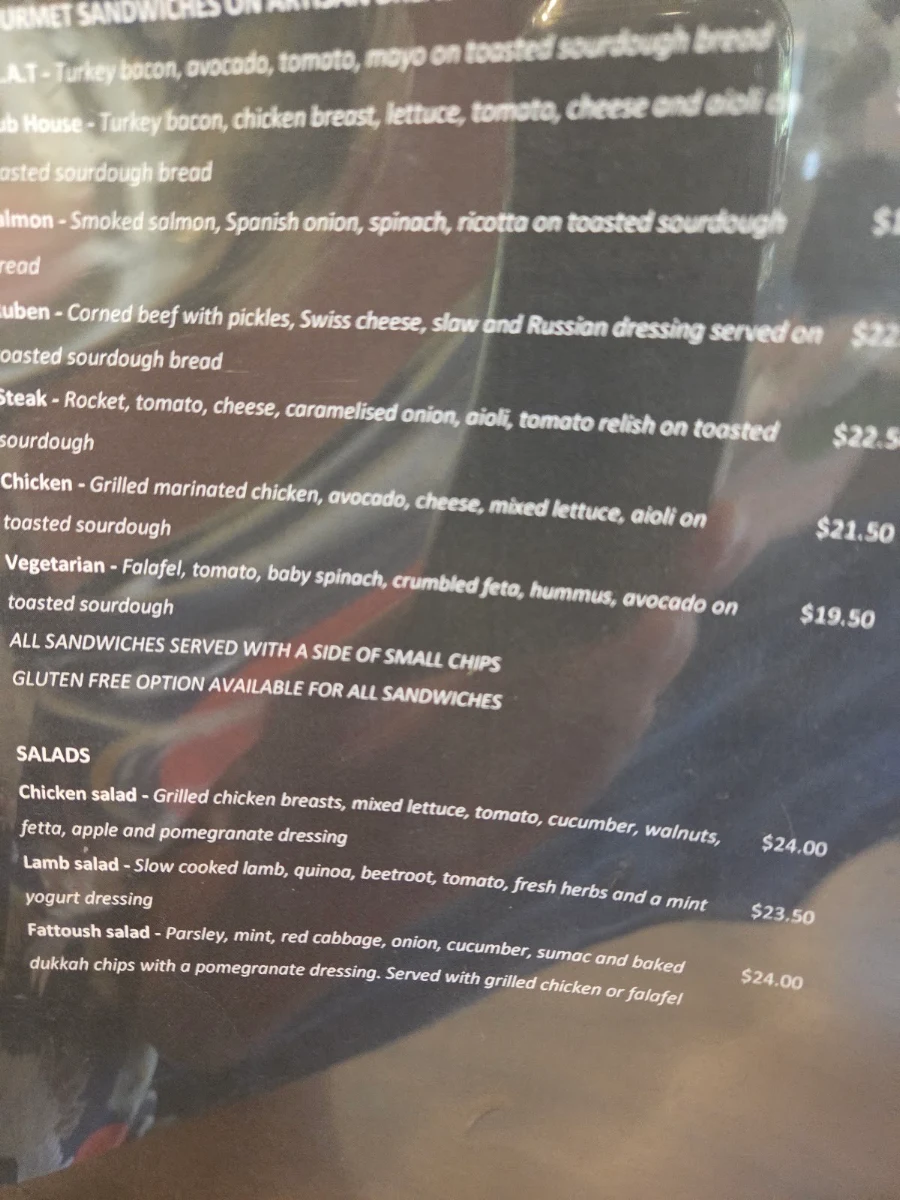 Menu, The Hungry Spoon Cafe Oatley
