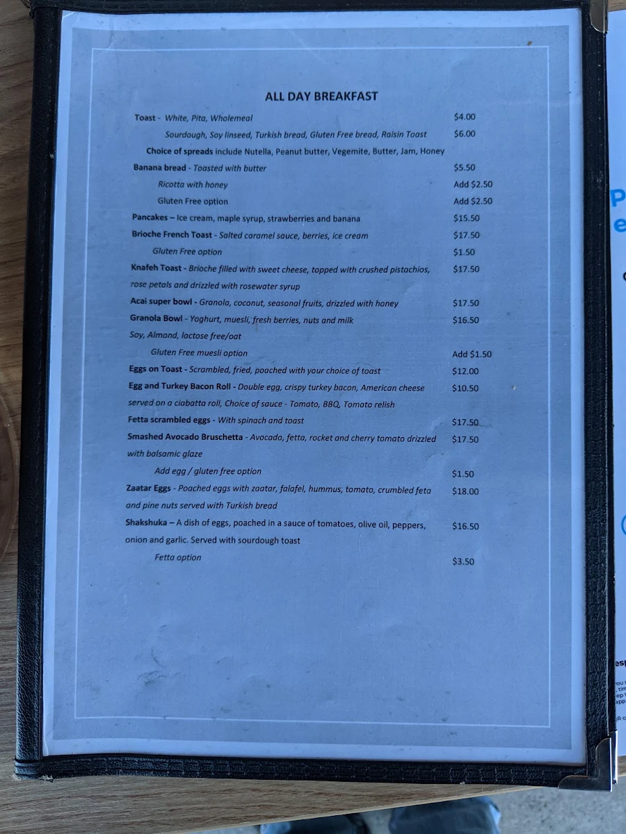 Menu, The Hungry Spoon Cafe Oatley