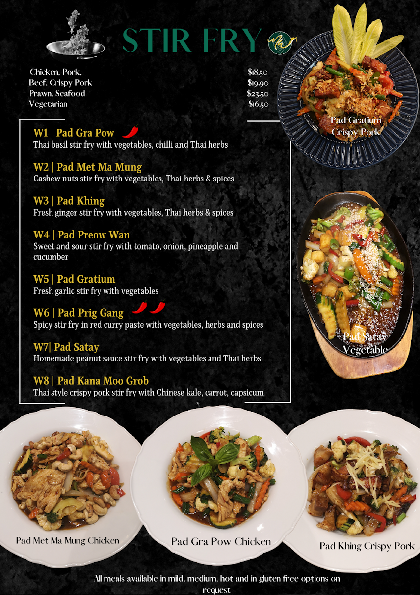 Menu, Marriott Waters Thai