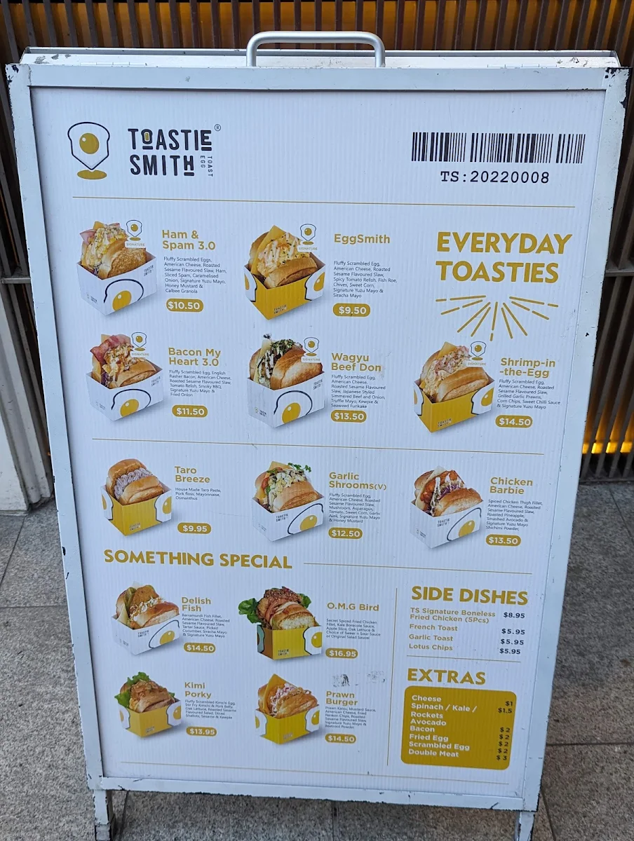 Menu, Toastiesmith Chatswood