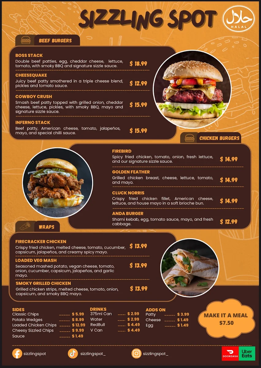 Menu, Sizzling Spot