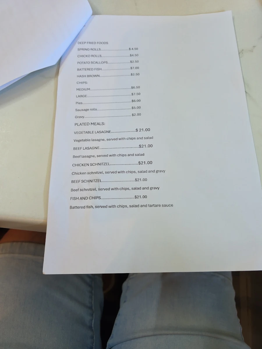 Menu, Chatsworth General Store