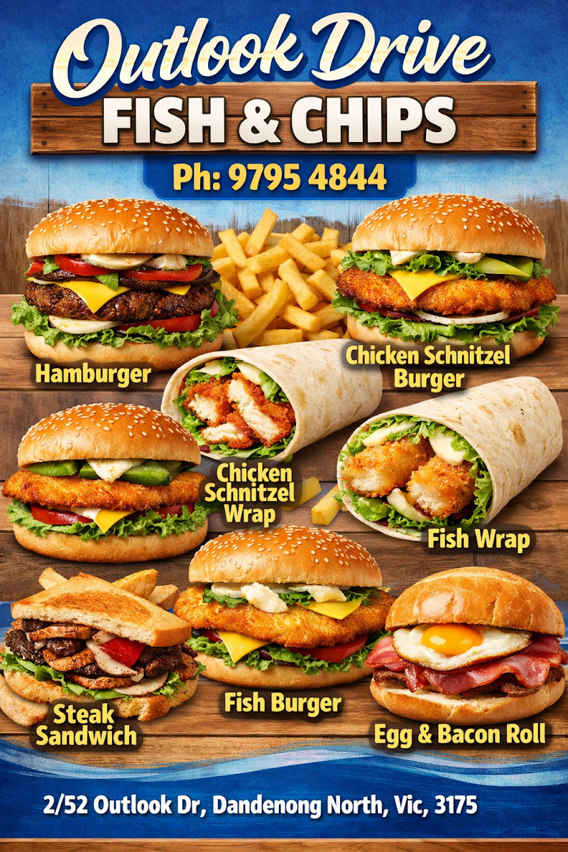 Menu, Outlook Drive Fish and Chips