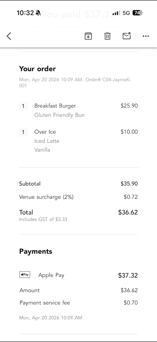 Menu, The Independent Brisbane Airport